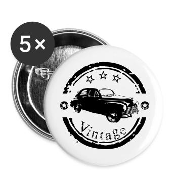 203 vintage antique car - Buttons small 1''/25 mm (5-pack) - white - Front