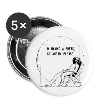 Vitruvian_Man_Leonardo_Da - Buttons klein 25 mm (5er Pack) - Weiß - Vorne