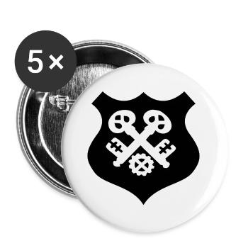 Zunftsymbold Schlosser - Buttons klein 25 mm (5er Pack) - Weiß - Vorne