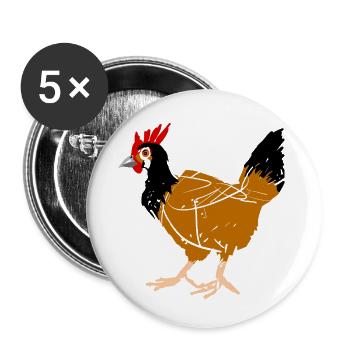 hen - Buttons small 1''/25 mm (5-pack) - white - Front