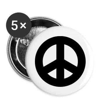 Signe de paix - Lot de 5 petits badges (25 mm) - blanc - Devant