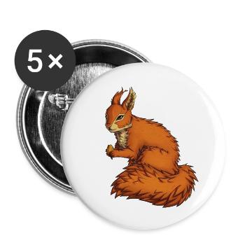 Red squirrel - Buttons small 1''/25 mm (5-pack) - white - Front