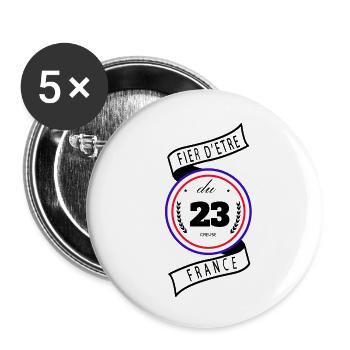 Fier D'être Du 23 Creuse France - Lot de 5 petits badges (25 mm) - blanc - Devant
