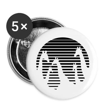Giraffen / Giraffes / Girafes / Jirafas / Giraffe - Buttons klein 25 mm (5er Pack) - Weiß - Vorne