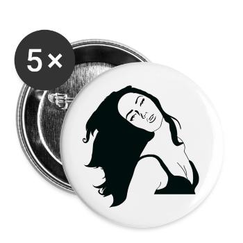 Graffiti Template Style Woman - Buttons small 1''/25 mm (5-pack) - white - Front
