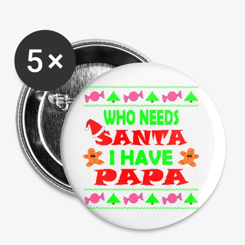 I have papa Ugly Christmas Sweater - Buttons klein 25 mm (5er Pack)