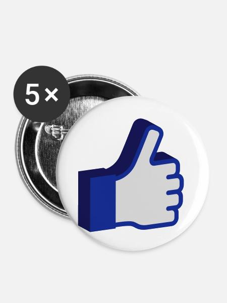 Like 3D - Buttons klein 25 mm (5er Pack) - Weiß