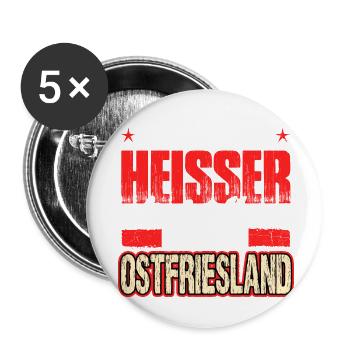 OSTFRIESLAND - heiss - Buttons klein 25 mm (5er Pack) - Weiß - Vorne