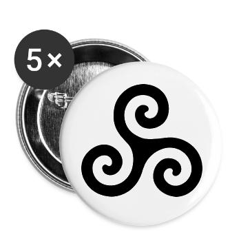 triskele - Buttons klein 25 mm (5er Pack) - Weiß - Vorne