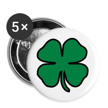 trèfle chance trèfle à quatre feuilles chance clover9 - Lot de 5 petits badges (25 mm) - blanc - Devant