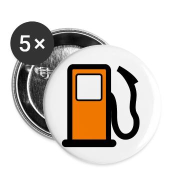 benzin gas tankstelle petrol station oil productio - Buttons klein 25 mm (5er Pack) - Weiß - Vorne