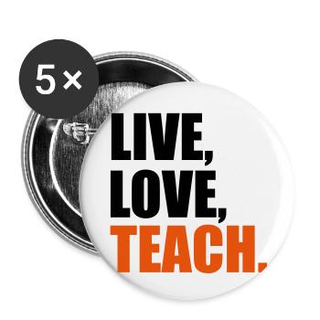 professuer - Lot de 5 petits badges (25 mm) - blanc - Devant