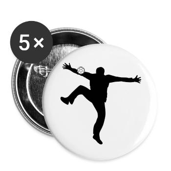 Silhouette Gardien Handball - Lot de 5 petits badges (25 mm) - blanc - Devant