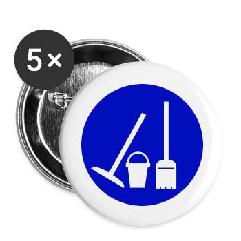 cleaning cleaning woman broom wischmop66 - Buttons small 1''/25 mm (5-pack) - white - Front