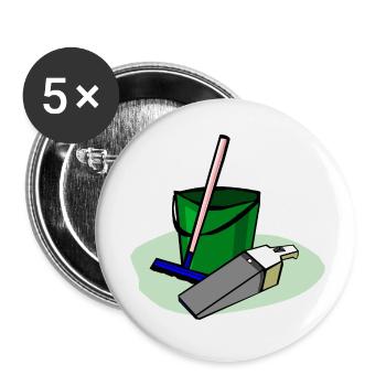 cleaning cleaning cleaning woman broom wischmop30 - Buttons small 1''/25 mm (5-pack) - white - Front