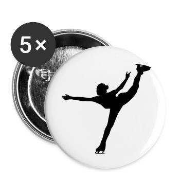 Ice Skating female eu - Buttons small 1''/25 mm (5-pack) - white - Front