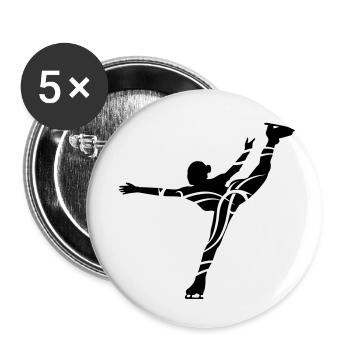Ice Skating female eu - Buttons small 1''/25 mm (5-pack) - white - Front