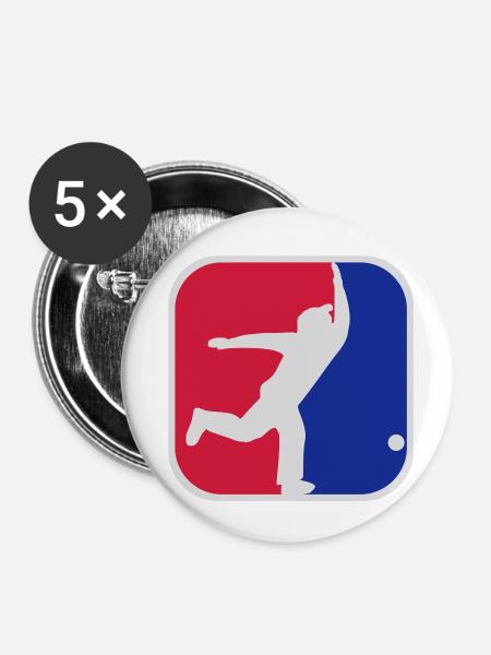 Kegeln - Buttons klein 25 mm (5er Pack) - Weiß