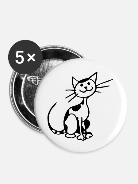 Chat - Buttons klein 25 mm (5er Pack) - Weiß