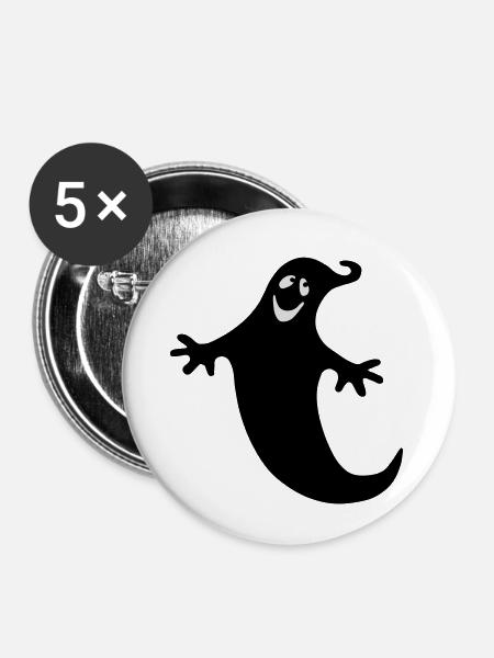 Fröhlicher Geist - Buttons klein 25 mm (5er Pack) - Weiß