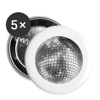 Discokugel mirrorball - Buttons klein 25 mm (5er Pack) - Weiß - Vorne