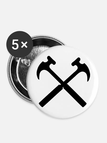 Hammer - Buttons klein 25 mm (5er Pack) - Weiß
