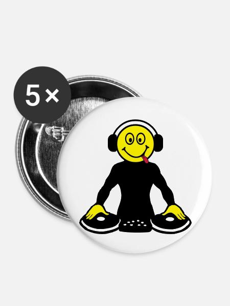 DJ - Buttons klein 25 mm (5er Pack) - Weiß