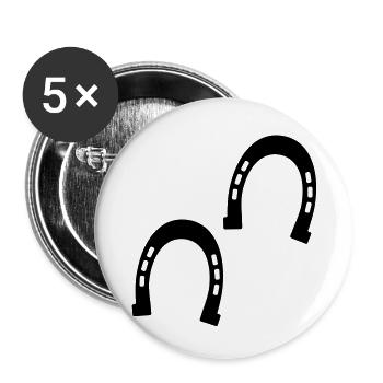 Les sabots de chevaux - Lot de 5 petits badges (25 mm) - blanc - Devant