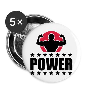 body_building_power_f2 - Buttons small 1''/25 mm (5-pack) - white - Front
