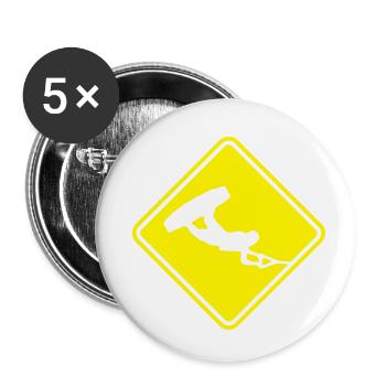Wakeboarding Roadsign - Buttons small 1''/25 mm (5-pack) - white - Front