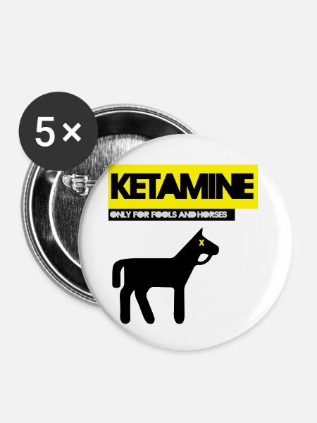 KETAMIN - Buttons klein 25 mm (5er Pack) - Weiß