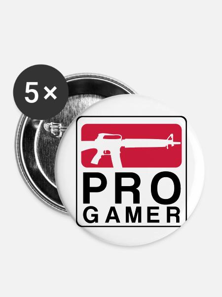 ProGamer - Buttons klein 25 mm (5er Pack) - Weiß