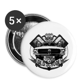 Alte Schule - Buttons klein 25 mm (5er Pack) - Weiß - Vorne
