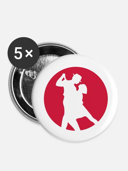Tango in the night - Buttons klein 25 mm (5er Pack) - Weiß