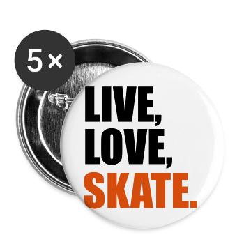 skate - Buttons klein 25 mm (5er Pack) - Weiß - Vorne