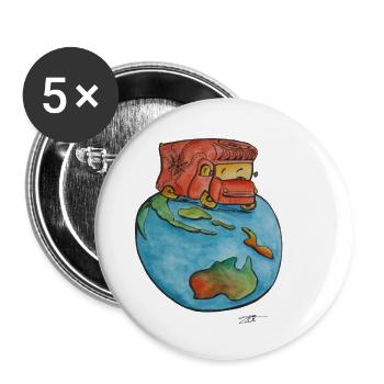 en route to Australia - Buttons small 1''/25 mm (5-pack) - white - Front