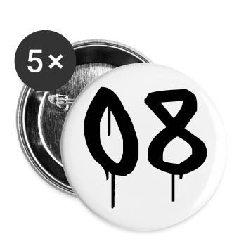 Tag : 08 - Lot de 5 petits badges (25 mm) - blanc - Devant