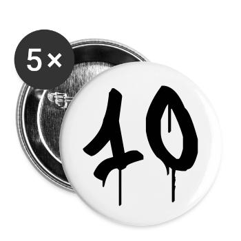 Tag : 10 - Lot de 5 petits badges (25 mm) - blanc - Devant