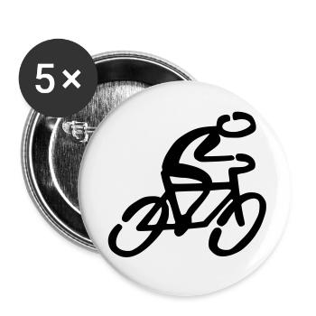 Fahrradfahrer Fahrrad - Buttons klein 25 mm (5er Pack) - Weiß - Vorne