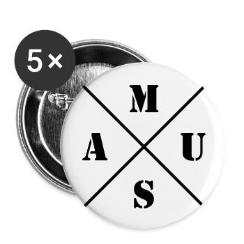 Logo de la souris - Lot de 5 petits badges (25 mm) - blanc - Devant