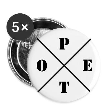 POET Logo - Buttons klein 25 mm (5er Pack) - Weiß - Vorne