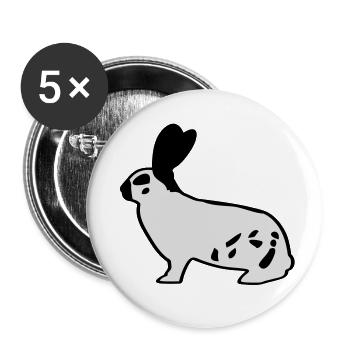 German giant piebald rabbit rabbit bunny - Buttons small 1''/25 mm (5-pack) - white - Front