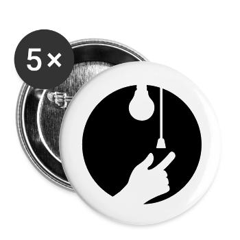 de la lumière - Lot de 5 petits badges (25 mm) - blanc - Devant