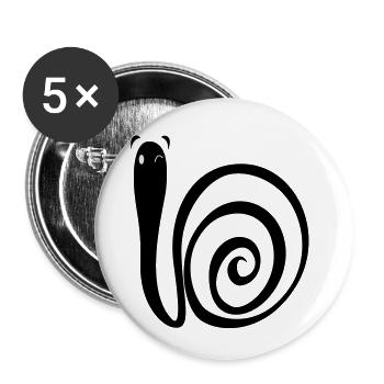 Wurm - Buttons klein 25 mm (5er Pack) - Weiß - Vorne