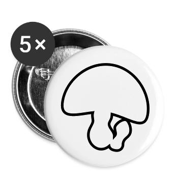 Pilz - Buttons klein 25 mm (5er Pack) - Weiß - Vorne