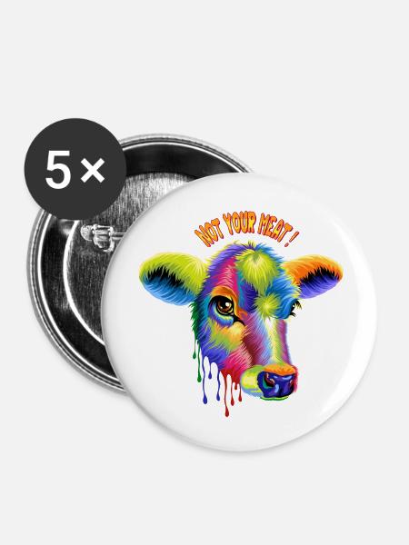Not your Meat - Buttons klein 25 mm (5er Pack) - Weiß