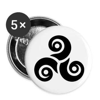 Triskele - Buttons klein 25 mm (5er Pack) - Weiß - Vorne