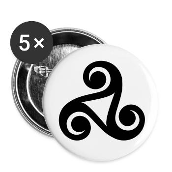 Keltisches Symbol - Buttons klein 25 mm (5er Pack) - Weiß - Vorne