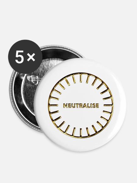 Neutralise, Sanjeevini, Schutz, Symbol, Computer - Buttons klein 25 mm (5er Pack) - Weiß