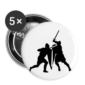 Epée de combat - Lot de 5 petits badges (25 mm) - blanc - Devant